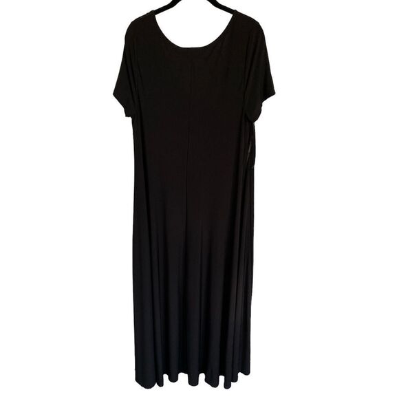 Lane Bryant Black Maxi Dress Plus Size 14/16 NWOT Soft Stretch Short Sleeve - Picture 2 of 6